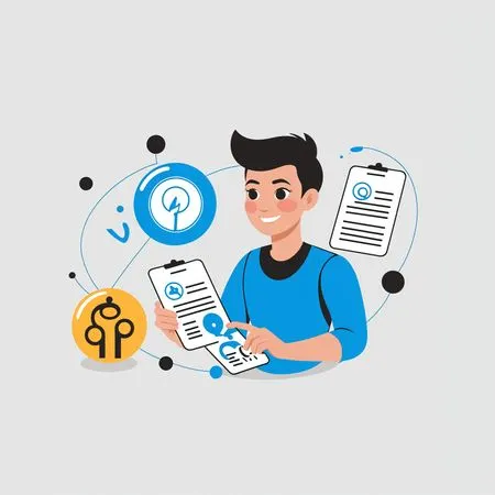 Homem analisando documento  Imagem de IA