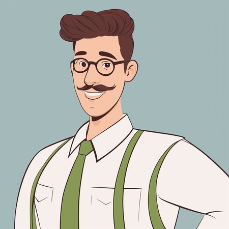 Homem de óculos e bigode  Imagem de IA