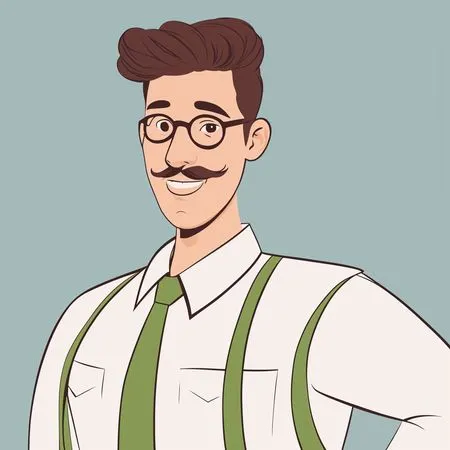 Homem de óculos e bigode  Imagem de IA