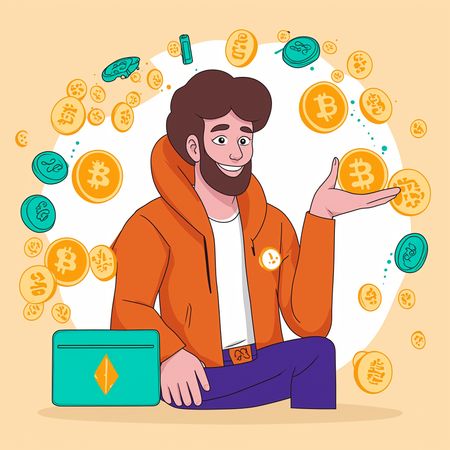 Homem investindo em criptomoedas alternativas  Imagem de IA