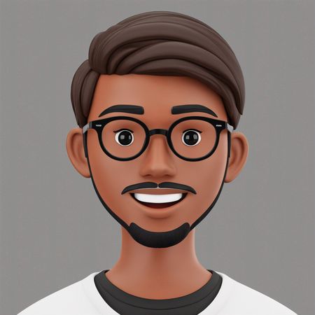 Homem sorridente com óculos  Imagem de IA