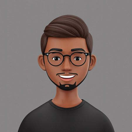 Homem sorridente com óculos  Imagem de IA