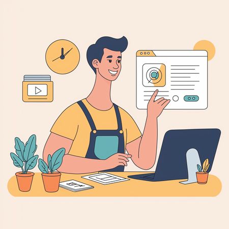 Homem trabalhando em um laptop em uma mesa  Imagem de IA