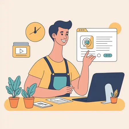Homem trabalhando em um laptop em uma mesa  Imagem de IA