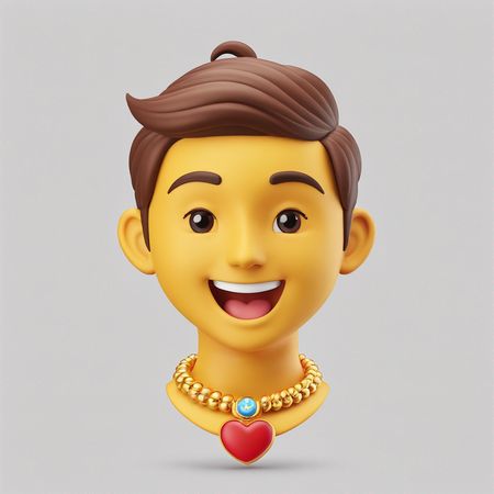 Homem usando colar de coração  Imagem de IA