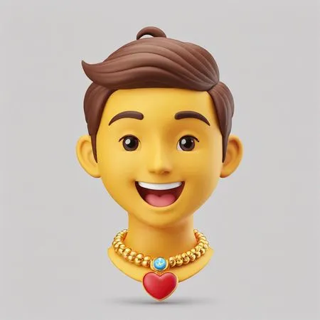 Homem usando colar de coração  Imagem de IA