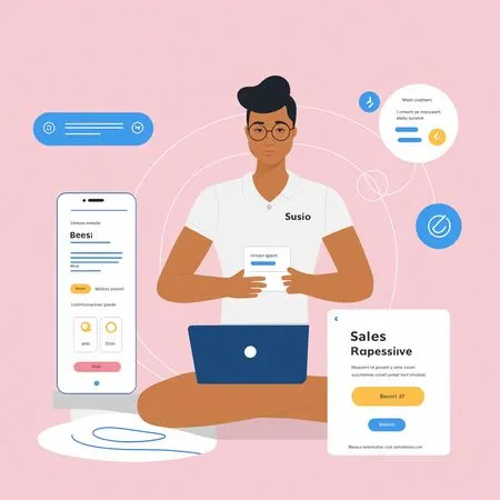 Homem usando ferramentas digitais para trabalhar  Imagem de IA