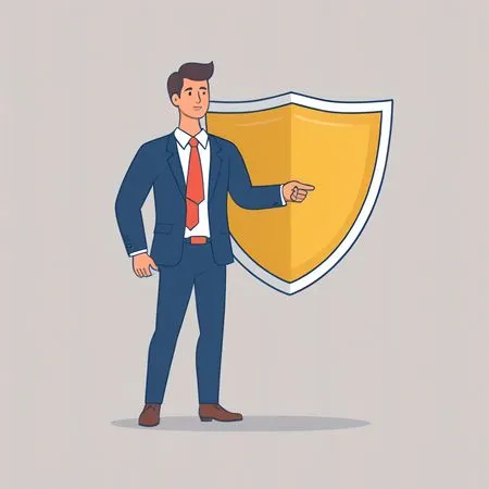 Homme d'affaires avec un symbole de bouclier  Image IA