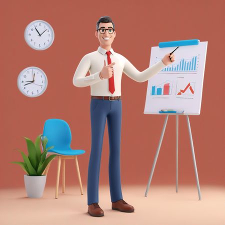 Homme d'affaires donnant une présentation  Image IA