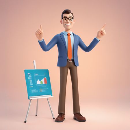 Homme d'affaires faisant une présentation commerciale  Image IA