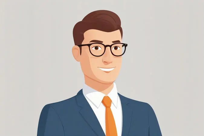 Homme d'affaires portant un costume et des lunettes  Image IA