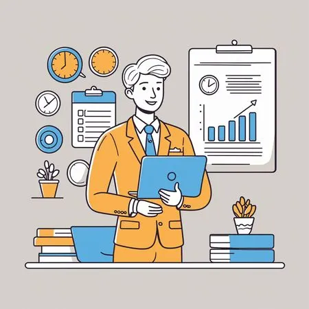 Homme d'affaires analysant le rapport de croissance  Image IA
