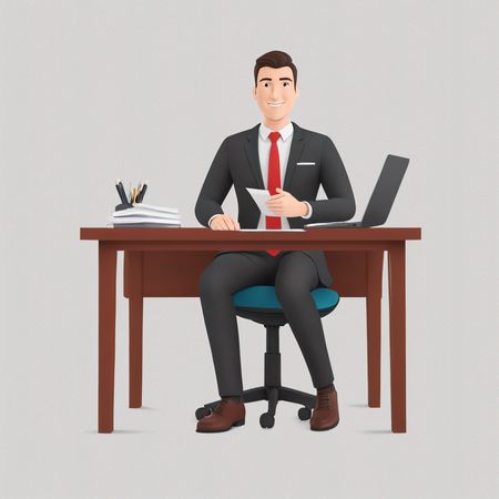Homme d'affaires au bureau  Image IA