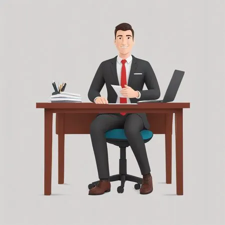 Homme d'affaires au bureau  Image IA
