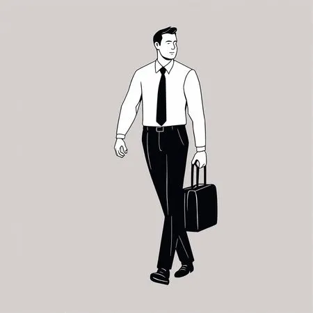 Homme d'affaires marchant avec une mallette  Image IA