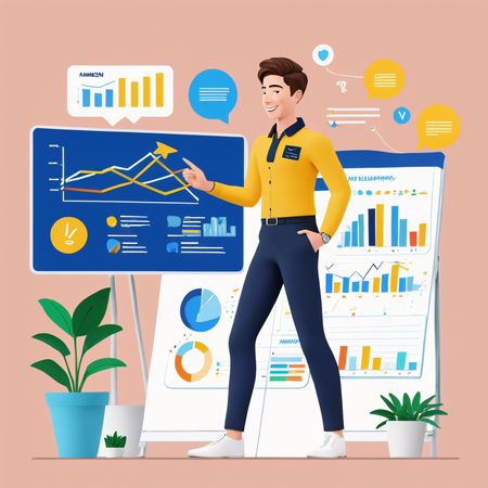 Homme d'affaires présentant l'analyse des données  AI Image