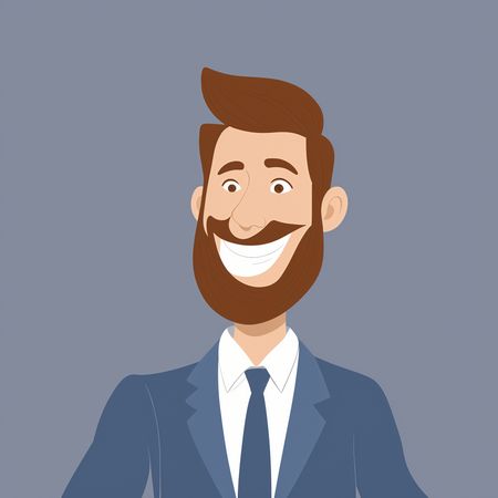Homme d'affaires souriant portant un costume  AI Image