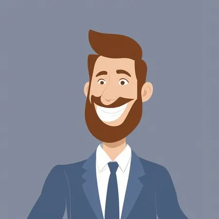 Homme d'affaires souriant portant un costume  AI Image