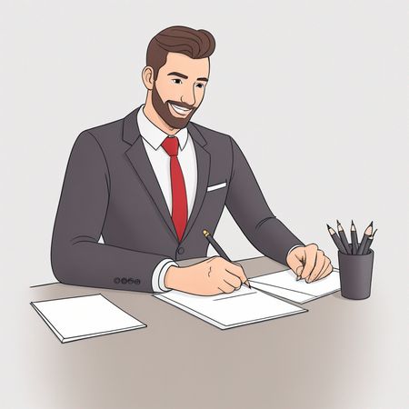 Homme d'affaires travaillant à son bureau  Image IA