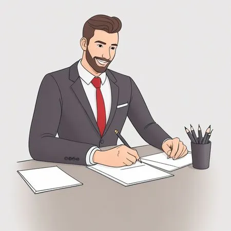 Homme d'affaires travaillant à son bureau  Image IA