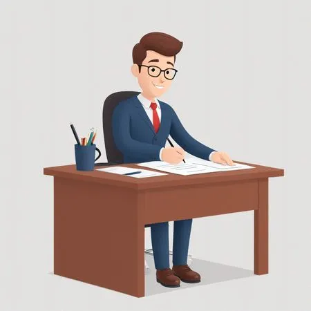 Homme d'affaires travaillant à son bureau  Image IA