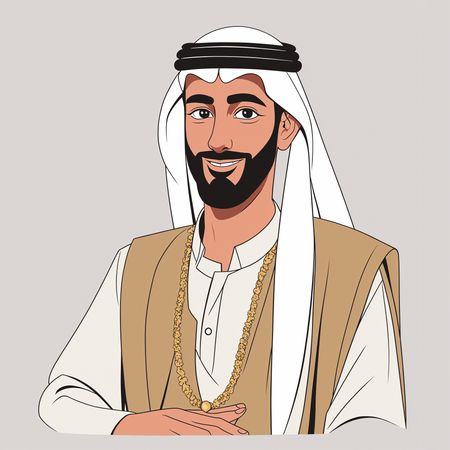 Homme en tenue traditionnelle du Moyen-Orient  Image IA