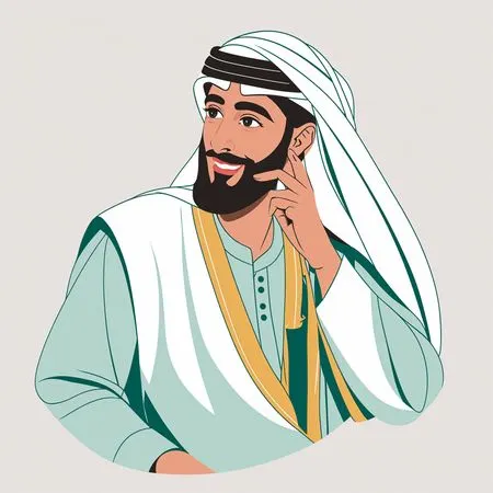 Homme en tenue traditionnelle souriant  AI Image