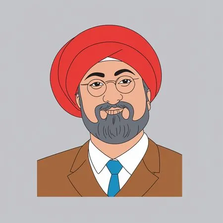 Homme portant un turban et un costume  Image IA