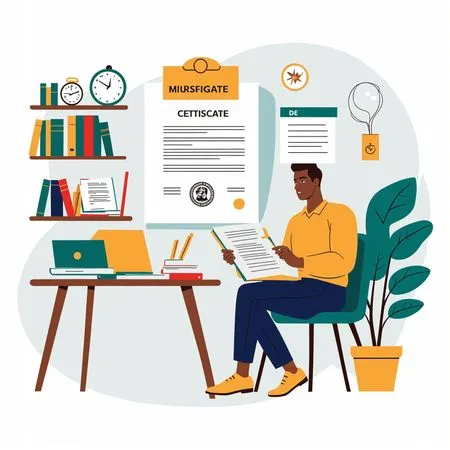Homme étudiant dans un bureau à domicile  AI Image