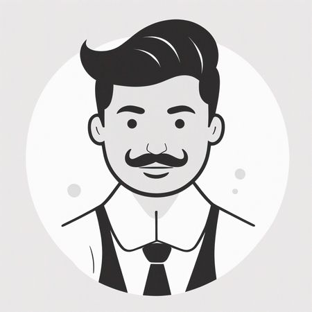 Homme moustachu en tenue de soirée  AI Image