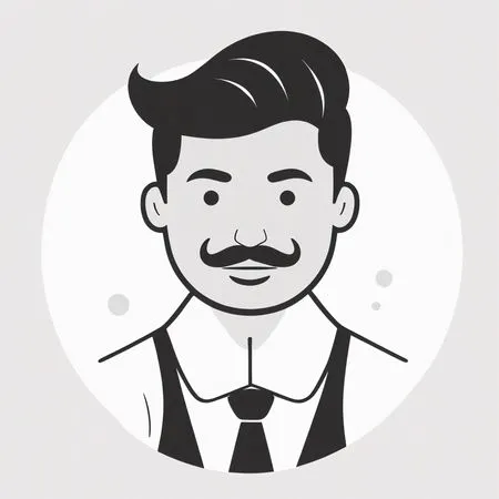 Homme moustachu en tenue de soirée  AI Image