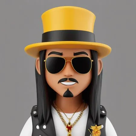 Homme portant un chapeau jaune et des lunettes de soleil  Image IA