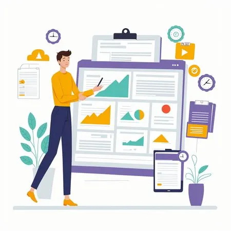 Homme présentant l'analyse de données  Image IA
