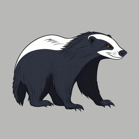Honey Badger With A Fierce Expression  AI Image