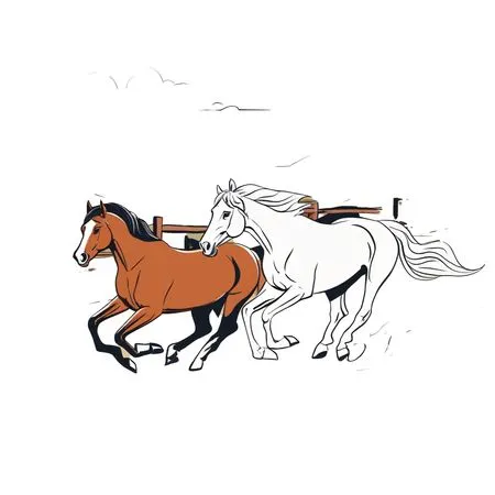 Horses Galloping In Mountain Landscape  AI Image