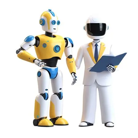Humanoid Robot And AI Assistant In Business Setting  AI Image