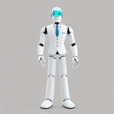 Humanoid Robot In Business Attire  AI Image