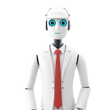 Humanoid Robot In Suit And Tie  AI Image