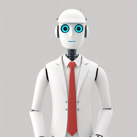 Humanoid Robot In Suit And Tie  AI Image