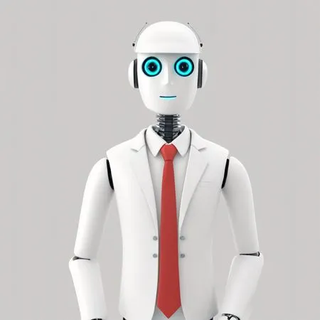 Humanoid Robot In Suit And Tie  AI Image