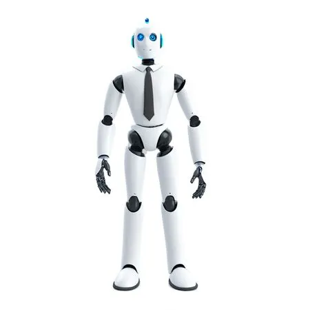 Humanoid Robot With Tie, Showcasing Futuristic Design  AI Image