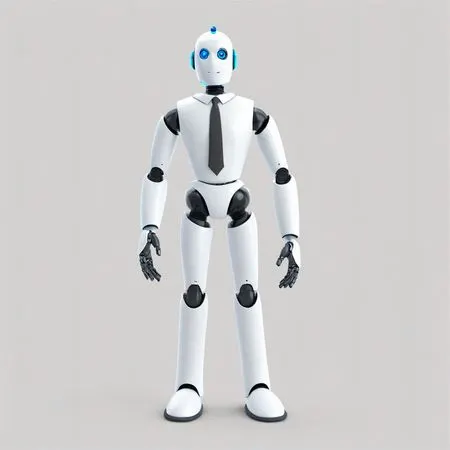 Humanoid Robot With Tie, Showcasing Futuristic Design  AI Image