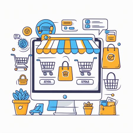 Illustration d'une plateforme d'achat en ligne.  Image IA