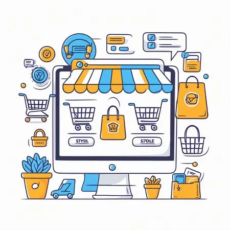 Illustration d'une plateforme d'achat en ligne.  Image IA