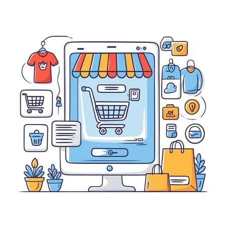 Illustration Of An Online Shopping Platform.  AI Image