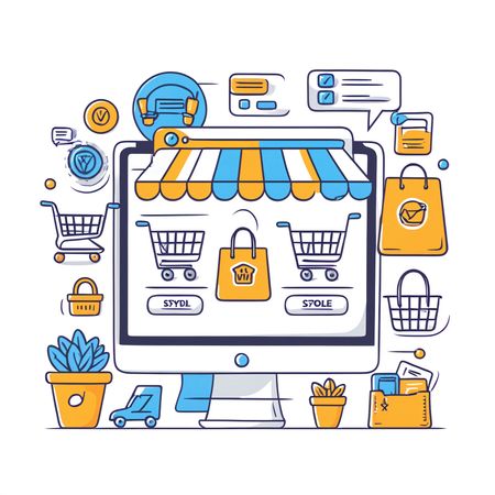 Illustration Of An Online Shopping Platform.  AI Image
