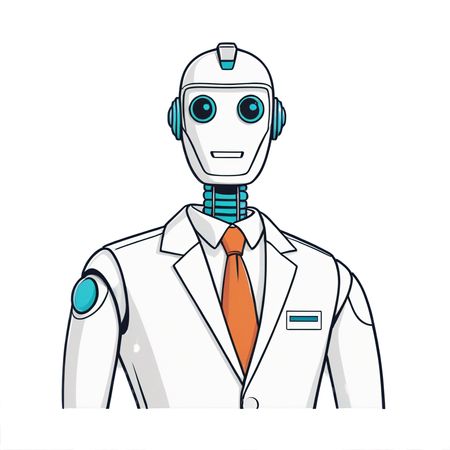 Illustration Of Humanoid Robot In Suit  AI Image