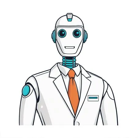 Illustration Of Humanoid Robot In Suit  AI Image