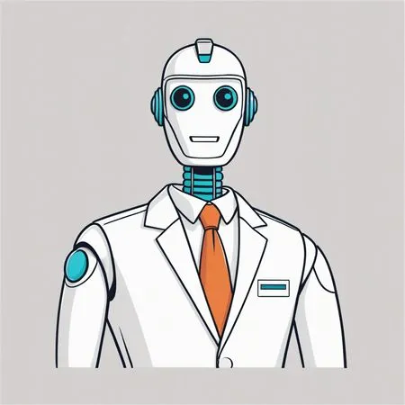 Illustration Of Humanoid Robot In Suit  AI Image