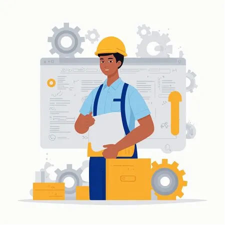 Ingeniero con planos  Imagen AI